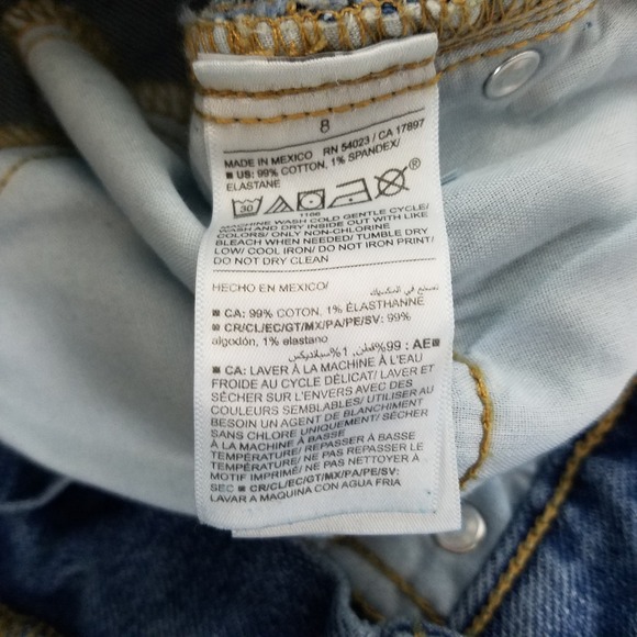 Old Navy High Rise OG Loose Straight Leg Jeans Womens 8 Distressed Blue Denim - Picture 10 of 11